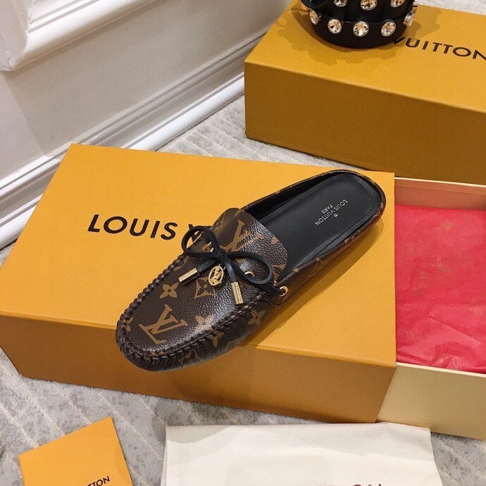 LOUIS VUITTON LV WOMEN'S EASY MULE IN CHOCOLATE BROWN MONOGRAM CALFSKIN