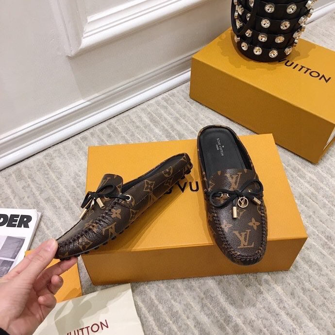 LOUIS VUITTON LV WOMEN'S EASY MULE IN CHOCOLATE BROWN MONOGRAM CALFSKIN