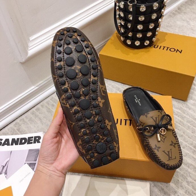 LOUIS VUITTON LV WOMEN'S EASY MULE IN CAMEL BROWN MONOGRAM CALFSKIN