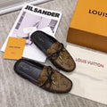 LOUIS VUITTON LV WOMEN'S EASY MULE IN CAMEL BROWN MONOGRAM CALFSKIN