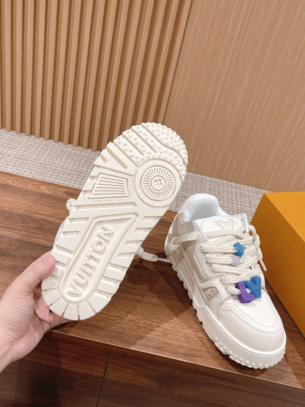 LOUIS VUITTON LV Trainer Maxi Sneaker White Calfskin