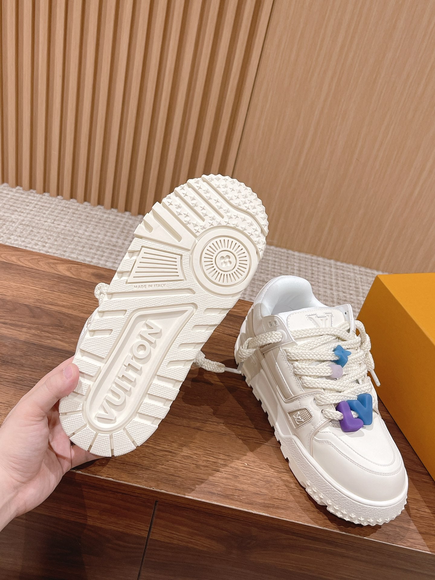 LOUIS VUITTON LV Trainer Maxi Sneaker White Calfskin