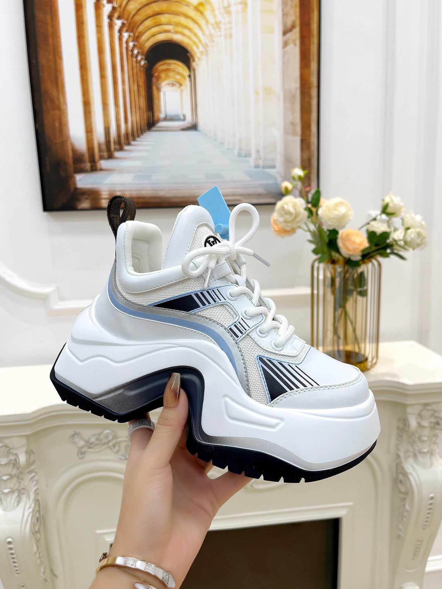 LOUIS VUITTON LV ARCHLIGHT 2.0 PLATFORM SNEAKER IN COLORFUL MIX OF MATERIALS 991810