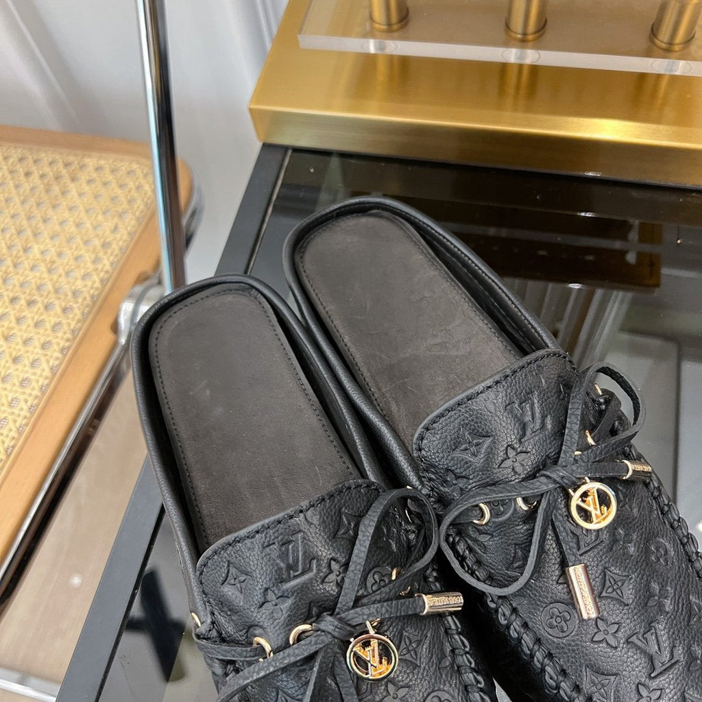 LOUIS VUITTON LV COSY FLAT LOGO STAMPING BLACK