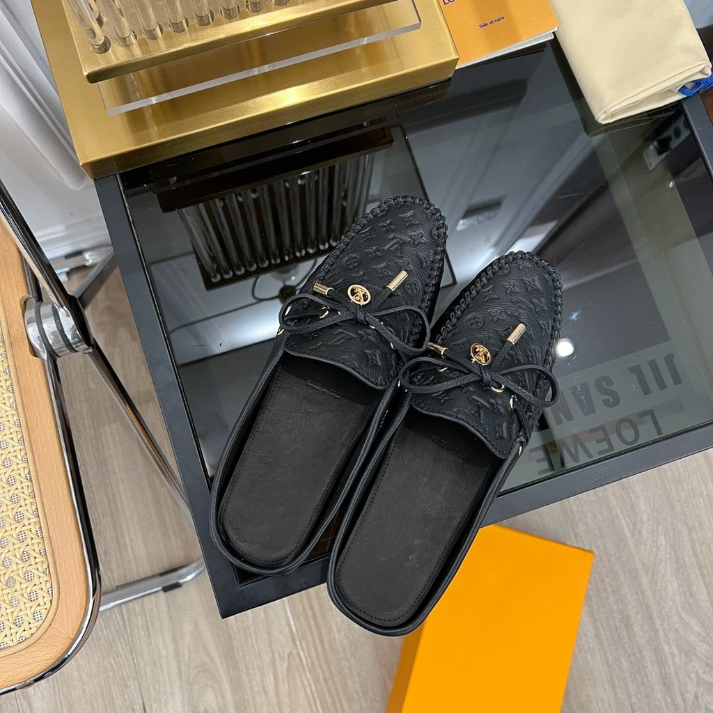 LOUIS VUITTON LV COSY FLAT LOGO STAMPING BLACK