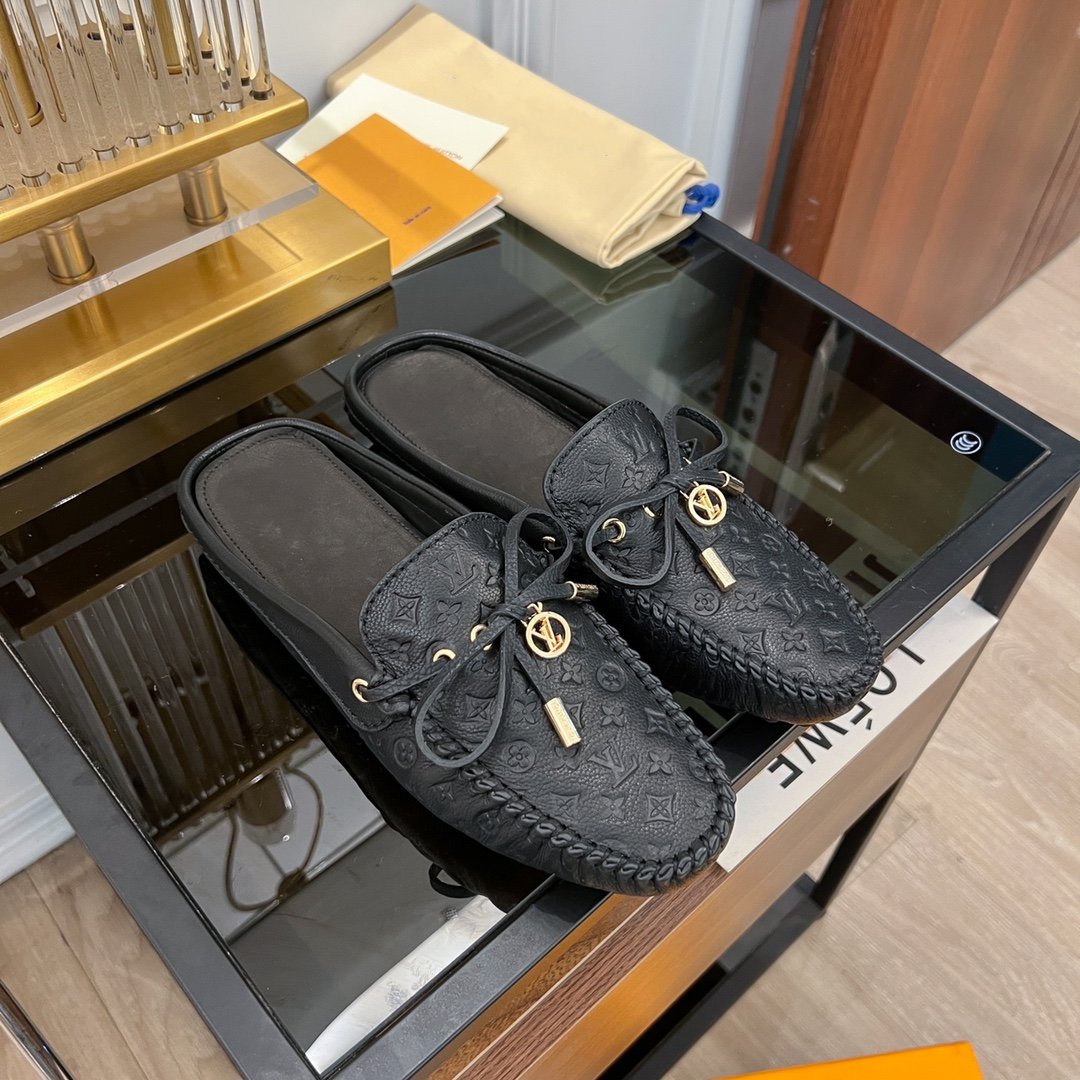 LOUIS VUITTON LV COSY FLAT LOGO STAMPING BLACK