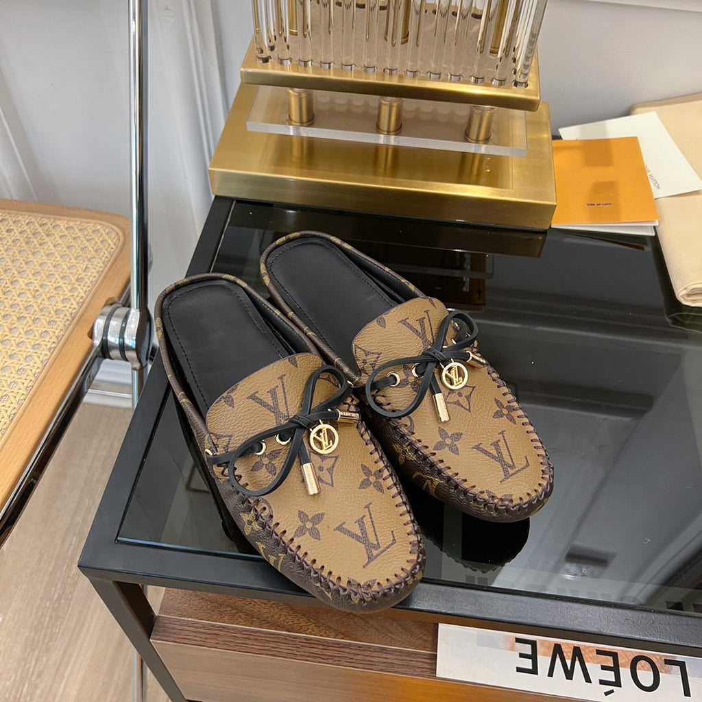 LOUIS VUITTON LV COSY FLAT CLASSIC MONOGRAM PALE BROWN