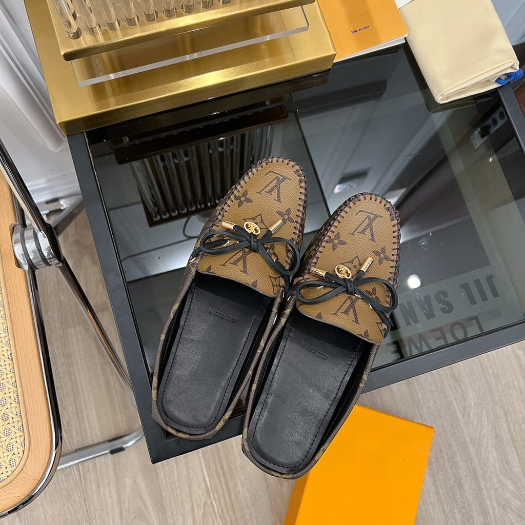 LOUIS VUITTON LV COSY FLAT CLASSIC MONOGRAM PALE BROWN