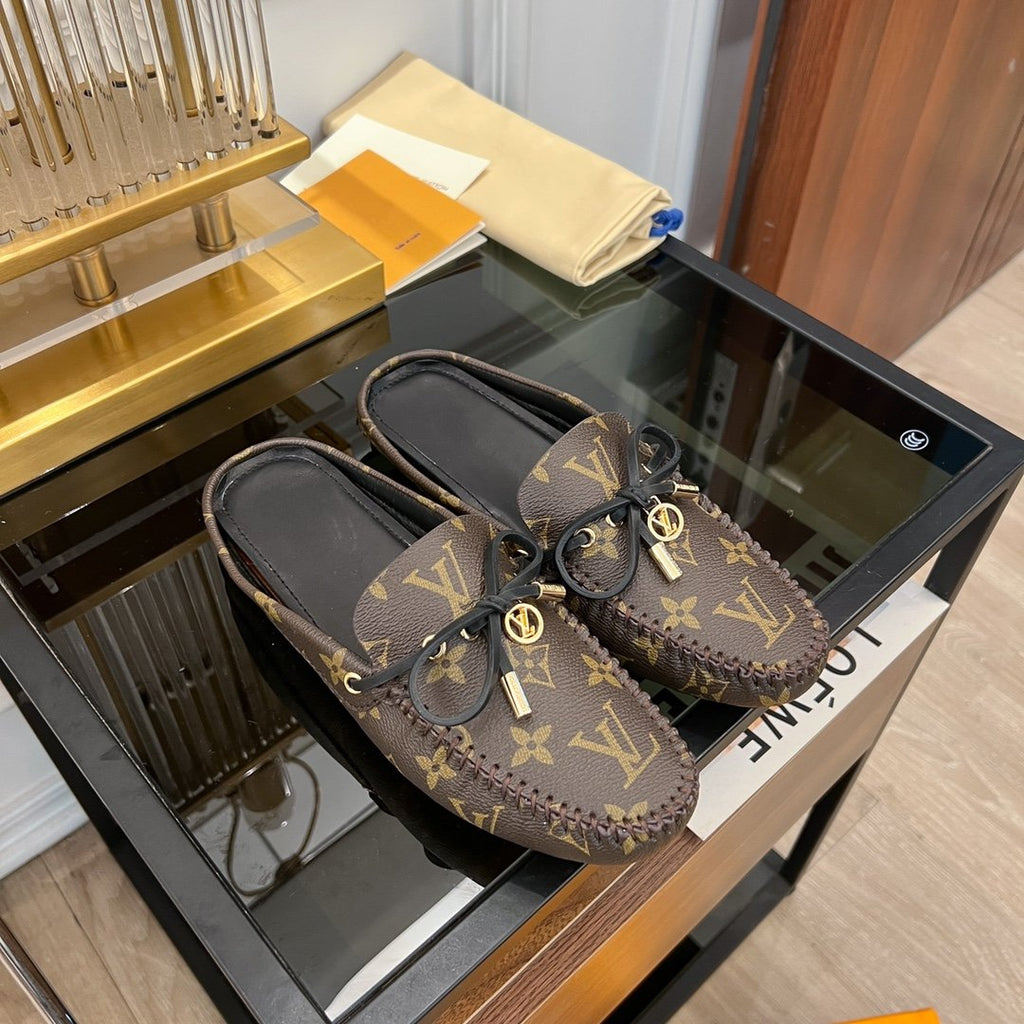 LOUIS VUITTON LV GLORIA FLAT LOAFER CLASSIC MONOGRAM BROWN