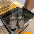 LOUIS VUITTON LV GLORIA FLAT LOAFER CLASSIC MONOGRAM BROWN