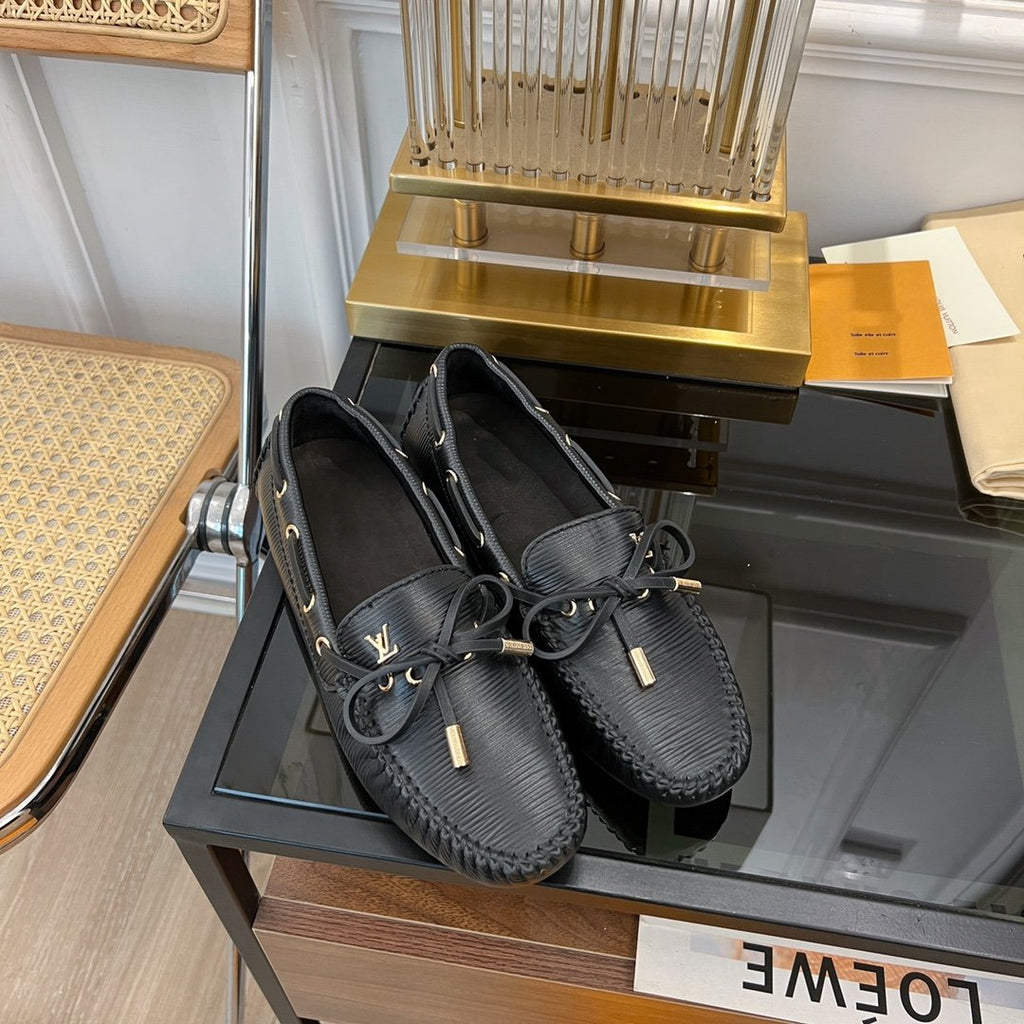 LOUIS VUITTON LV GLORIA FLAT LOAFER PLAIN BLACK