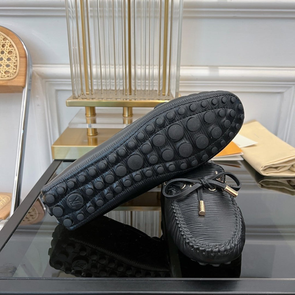 LOUIS VUITTON LV GLORIA FLAT LOAFER PLAIN BLACK
