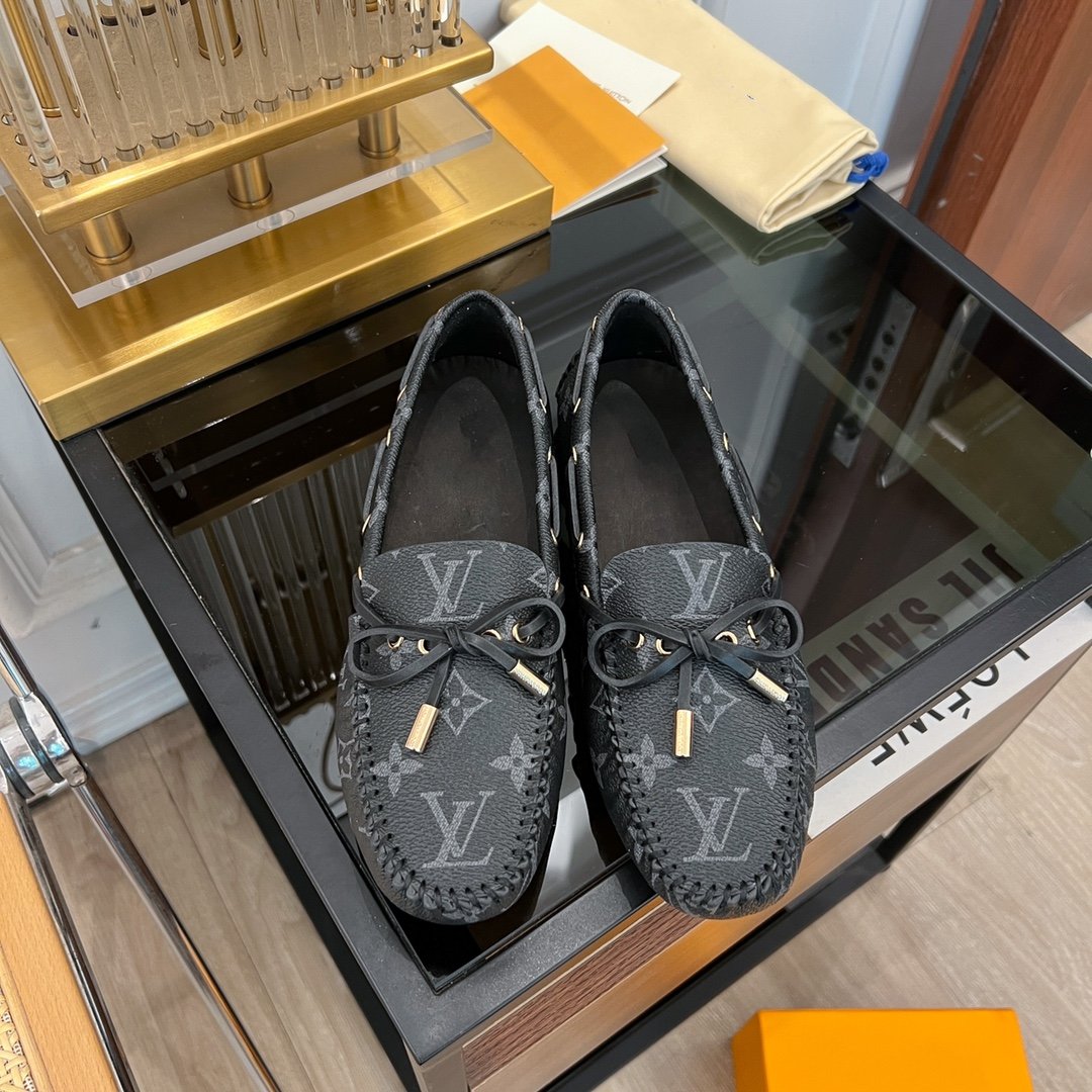 LOUIS VUITTON LV GLORIA FLAT LOAFER CLASSIC MONOGRAM BLACK