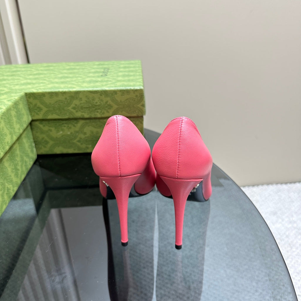 GUCCI 105 BASIC HIGH HEEL HOT PINK LAMBSKIN