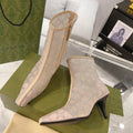 GUCCI ANKLE BOOTS IN BEIGE MESH AND SHEEPSKIN WITH CRYSTALS