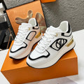 LOUIS VUITTON LV WOMEN SNEAKER IN WHITE MIX BLACK CALFSKIN