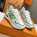 LOUIS VUITTON LV WOMEN SNEAKER IN WHITE MIX GREEN CALFSKIN
