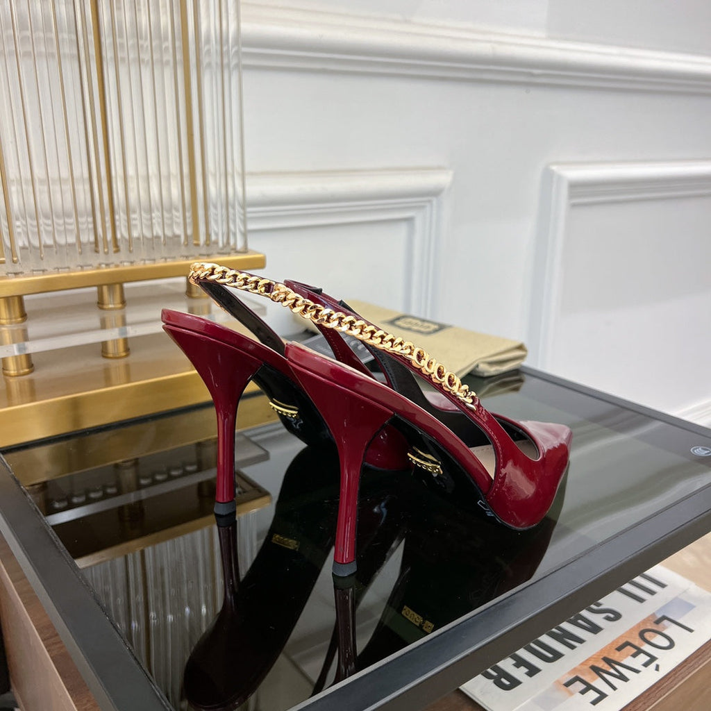 GUCCI SIGNORIA SLINGBACK PUMP JAM LAMBSKIN