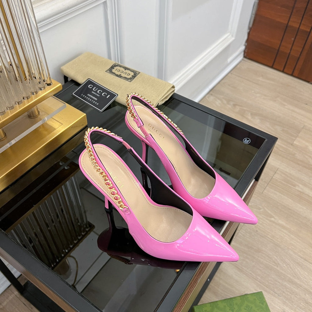 GUCCI SIGNORIA SLINGBACK PUMP TAFFY LAMBSKIN