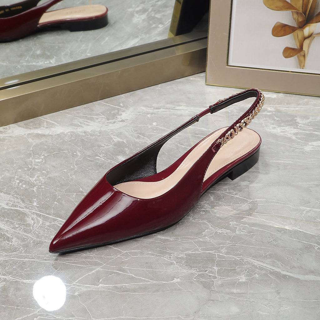 GUCCI Signoria Ballet Flat red wine