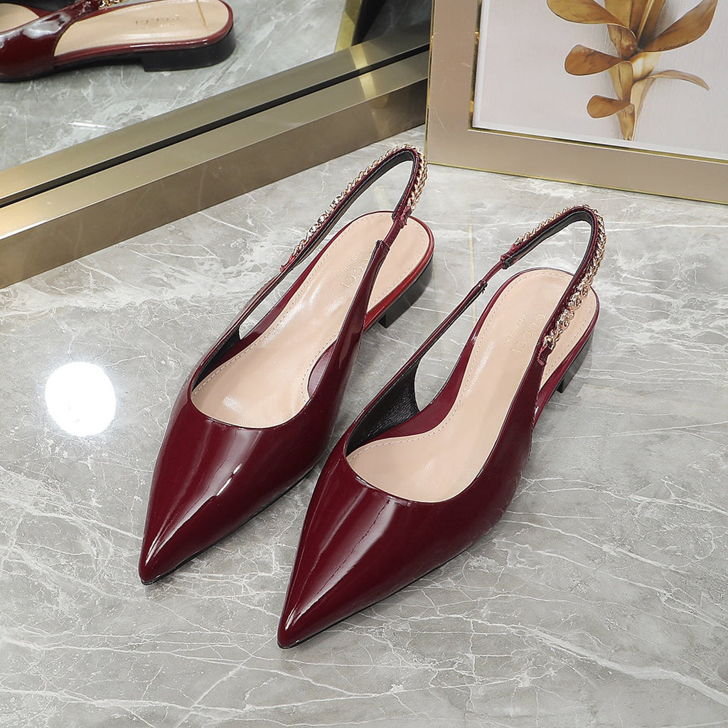 GUCCI Signoria Ballet Flat red wine