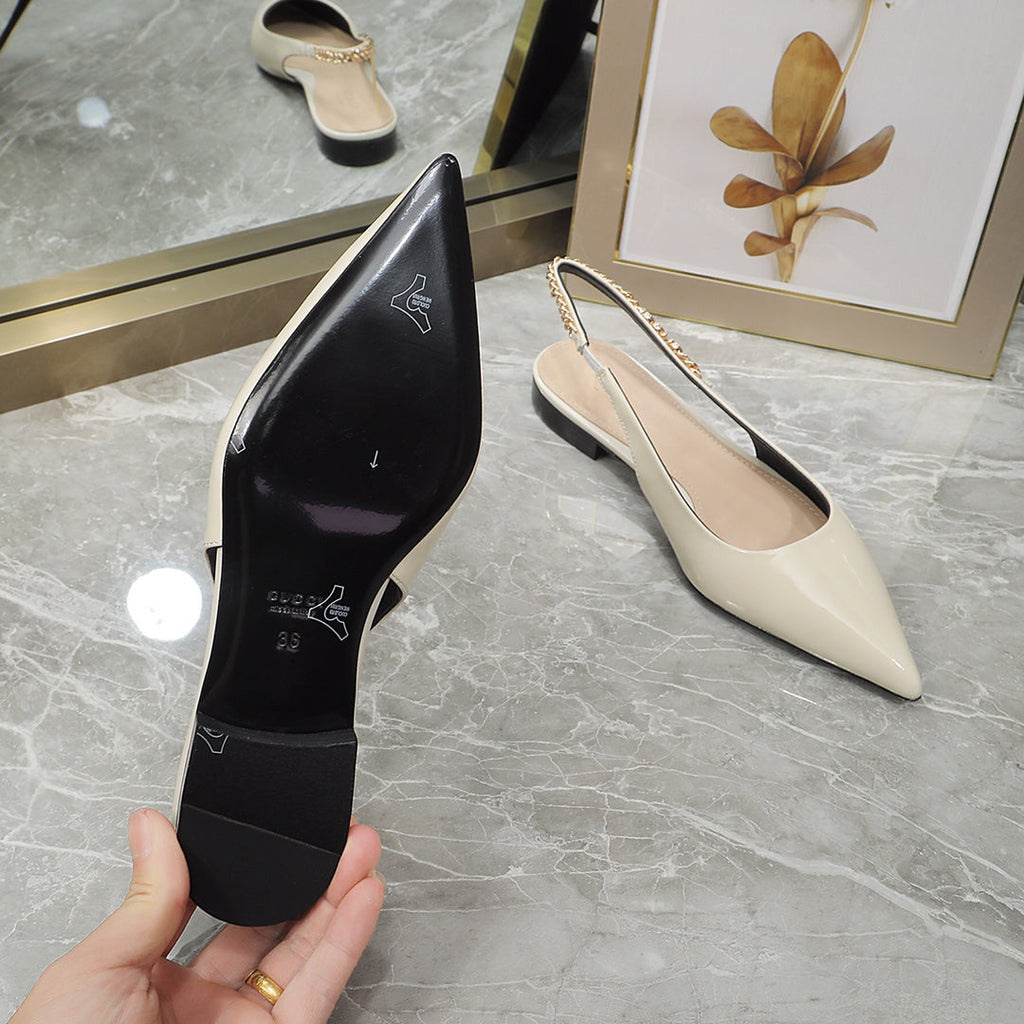 GUCCI Signoria Ballet Flat White