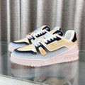 LOUIS VUITTON LV TRAINER SNEAKERS IN LIGHT ORANGE OMBRE MIX COLORFUL CALFSKIN