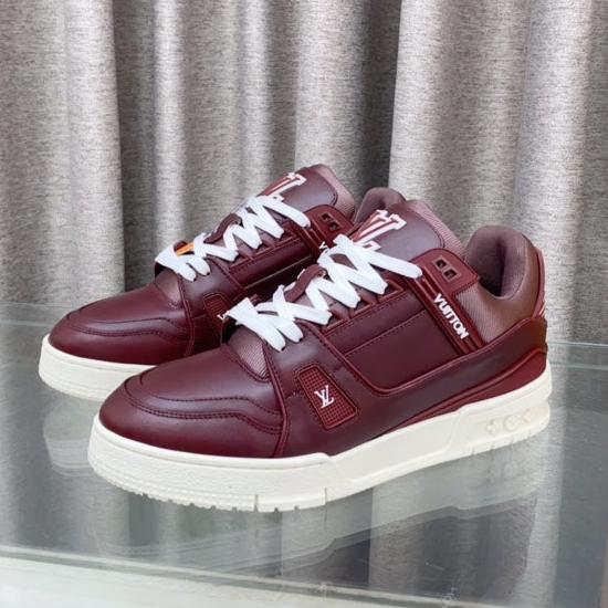 LOUIS VUITTON LV MAXI TRAINER IN GARNET RED CALFSKIN
