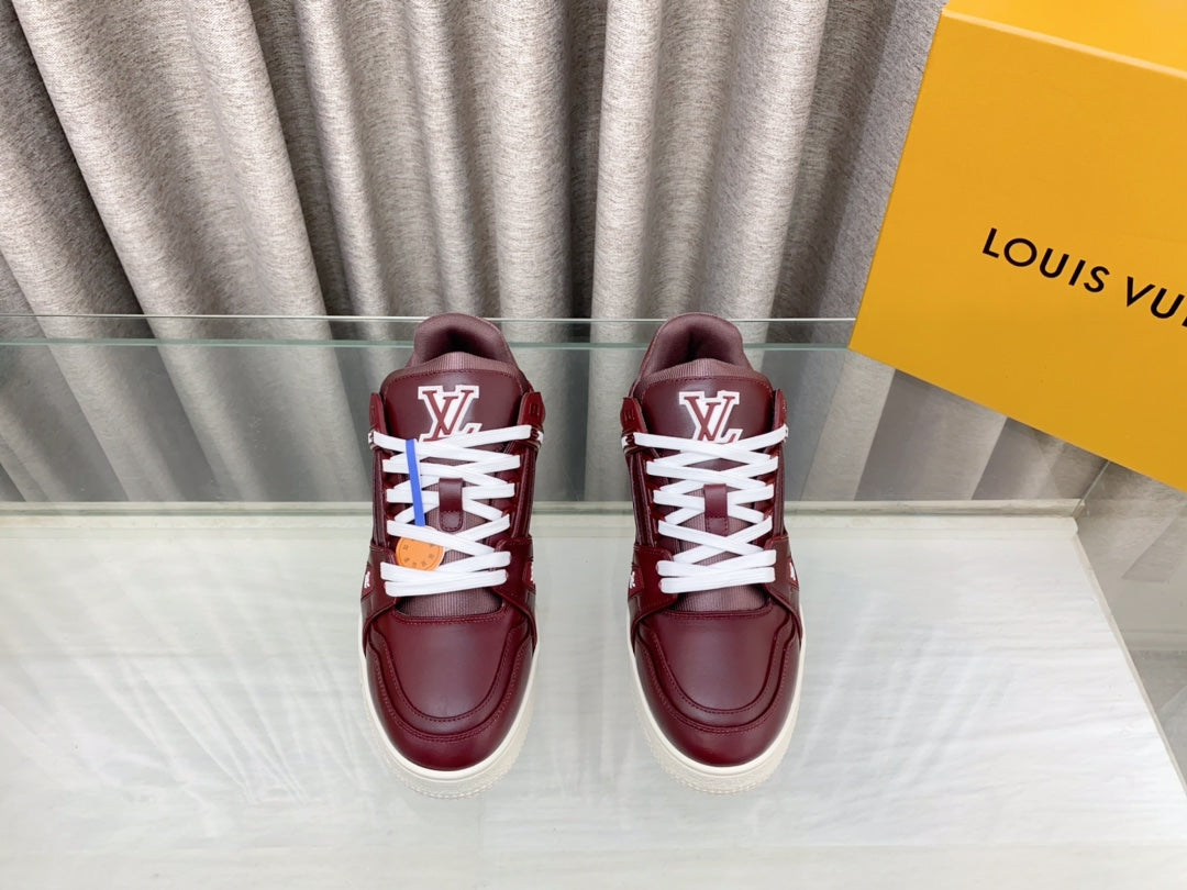 LOUIS VUITTON LV MAXI TRAINER IN GARNET RED CALFSKIN