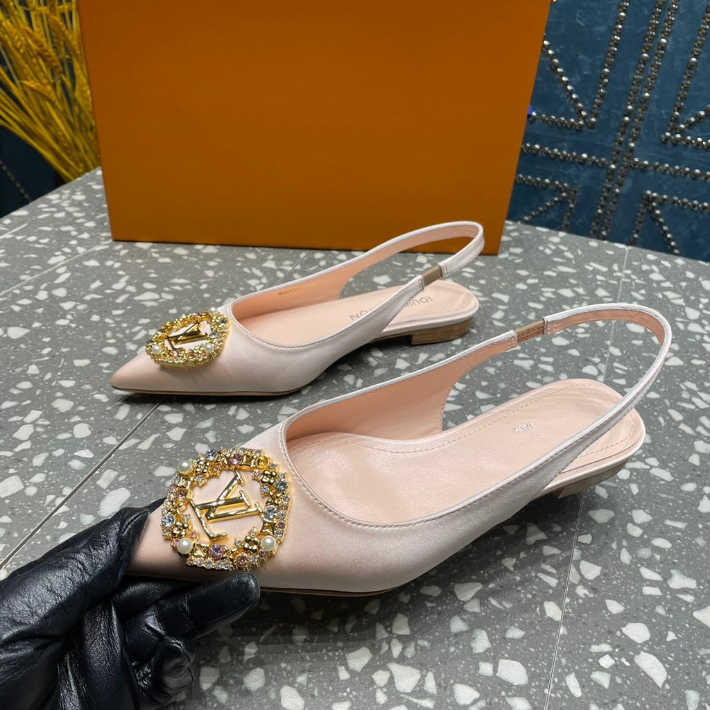 LOUIS VUITTON LV MET SLINGBACK BALLERINA BEIGE