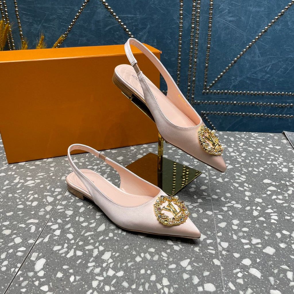 LOUIS VUITTON LV MET SLINGBACK BALLERINA BEIGE