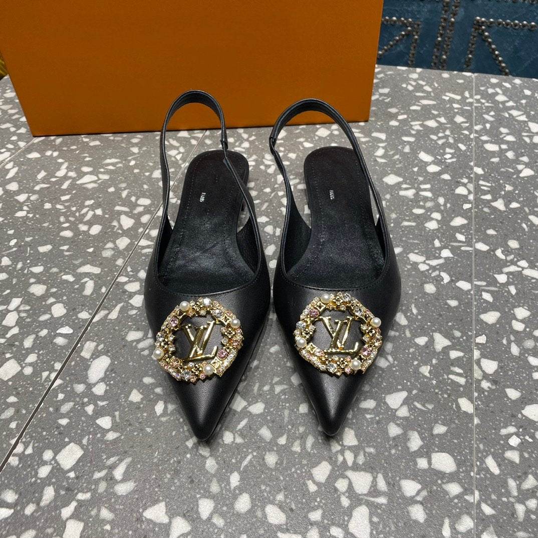 LOUIS VUITTON LV MET SLINGBACK BALLERINA BLACK