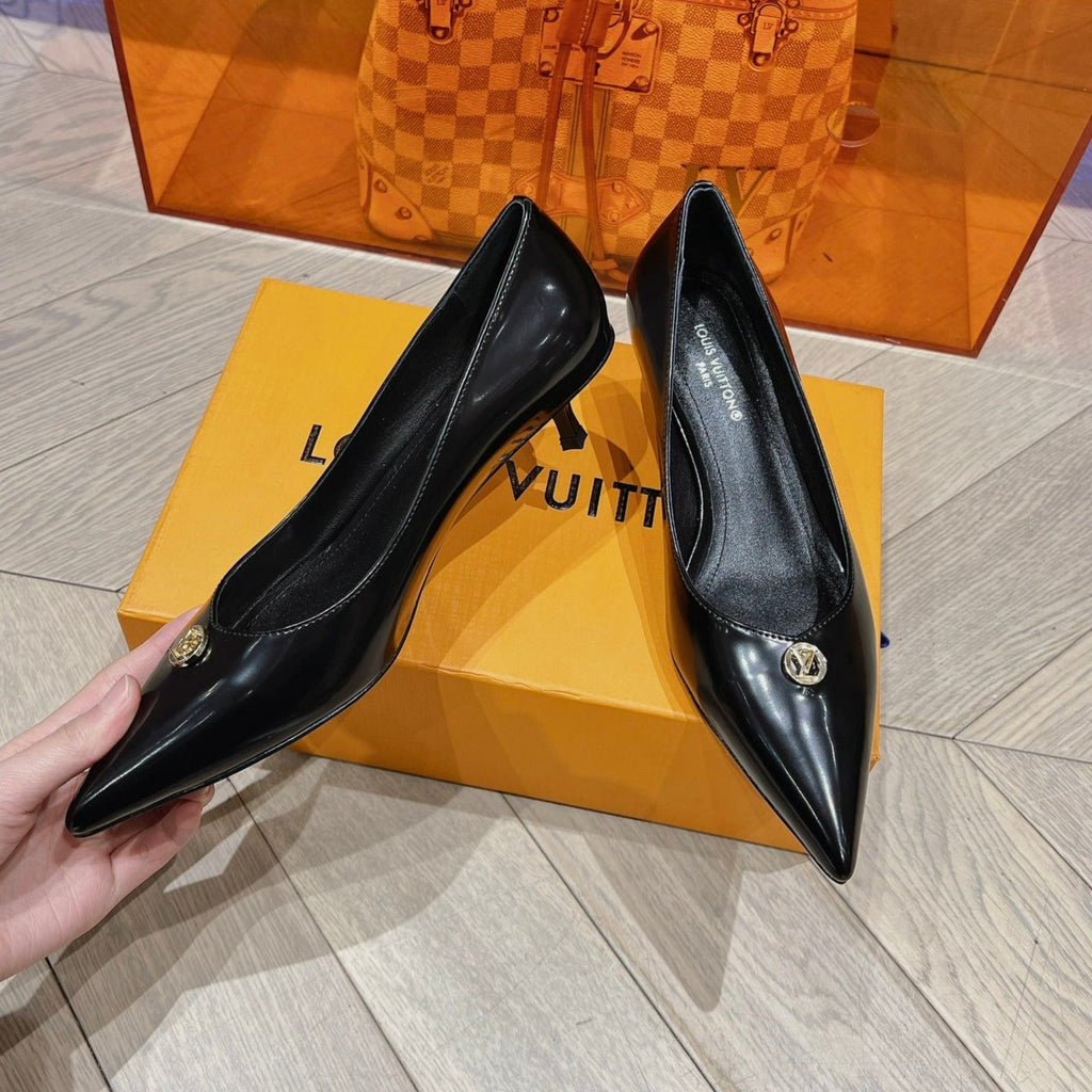 LOUIS VUITTON LV SINGLE LOW HEEL PUMP BLACK
