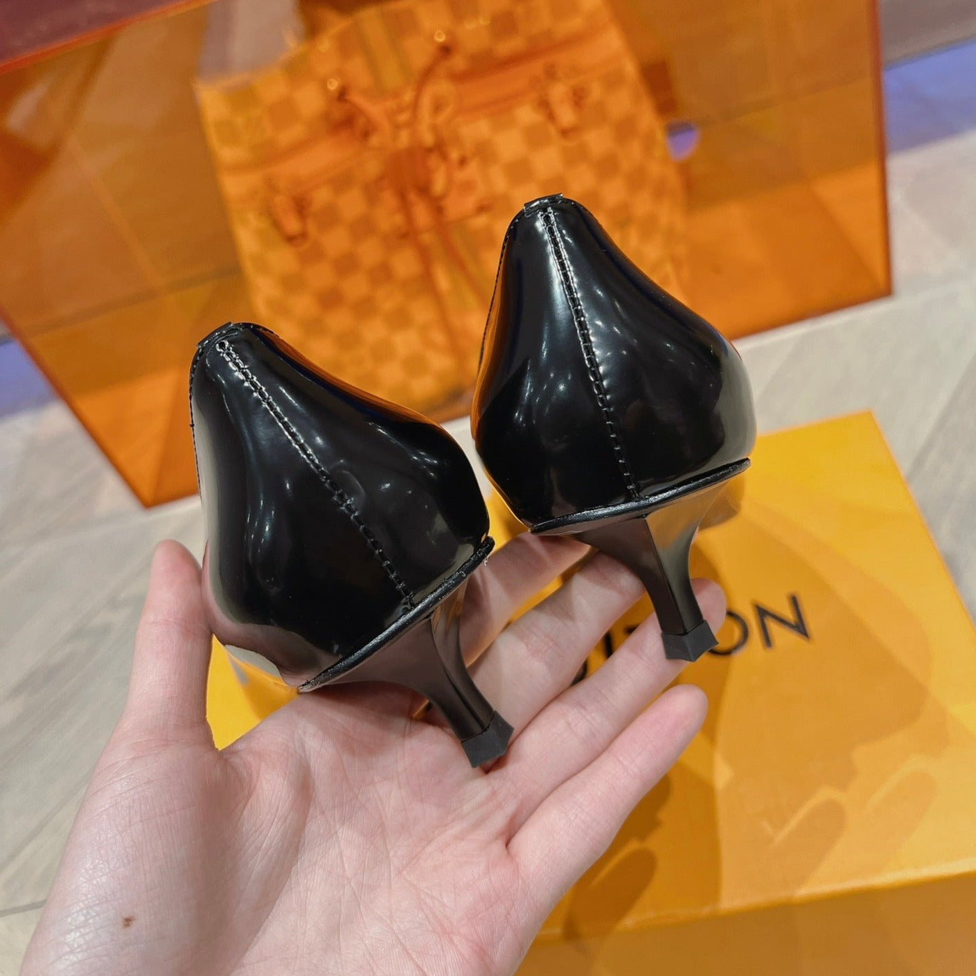 LOUIS VUITTON LV SINGLE LOW HEEL PUMP BLACK