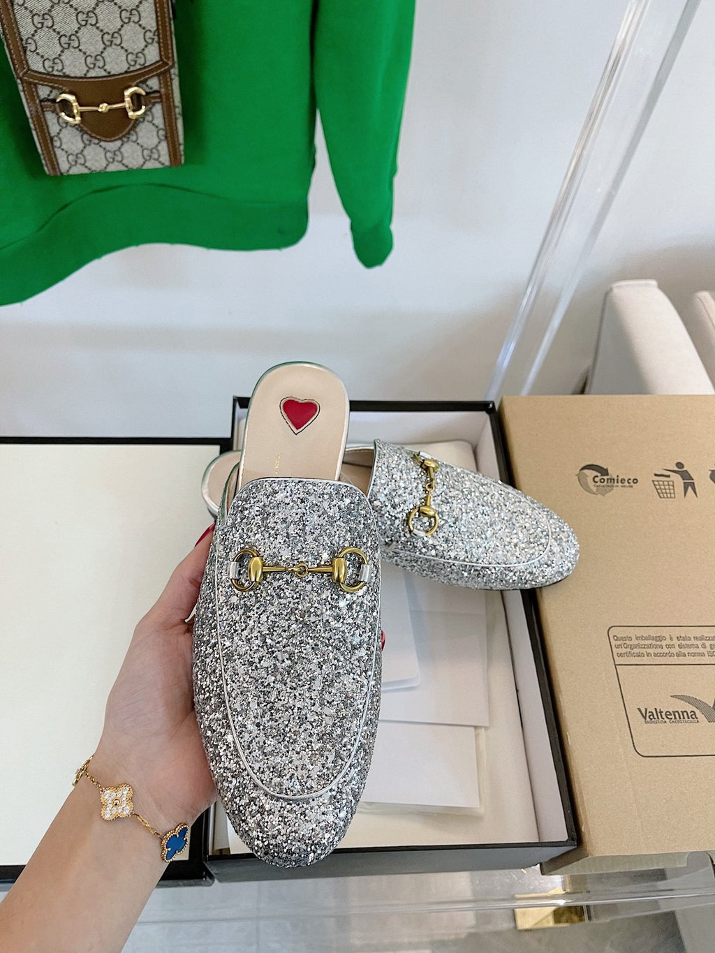GUCCI SLIPPER PRINCETOWN GLITTER