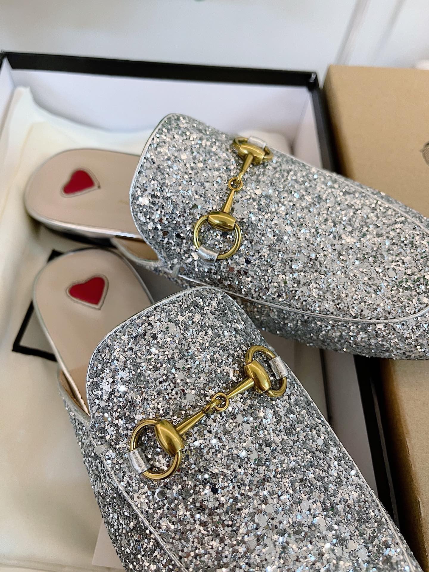 GUCCI SLIPPER PRINCETOWN GLITTER