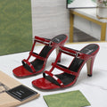 GUCCI SLIM HORSEBIT SLIDE SANDAL RED