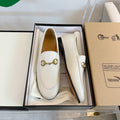 GUCCI LOAFERS MULES WHITE BROWN SOLE