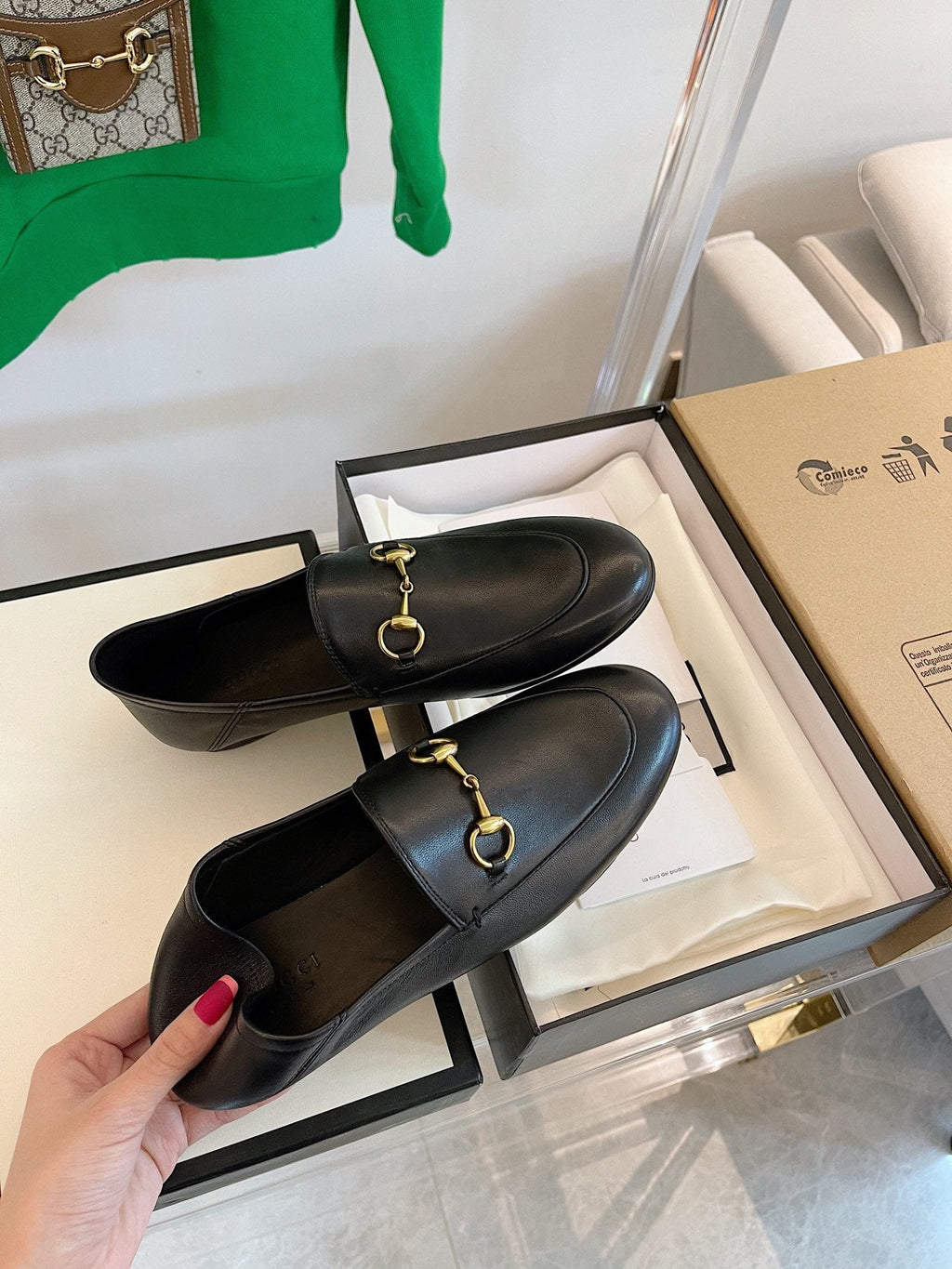 GUCCI LOAFERS MULES BLACK