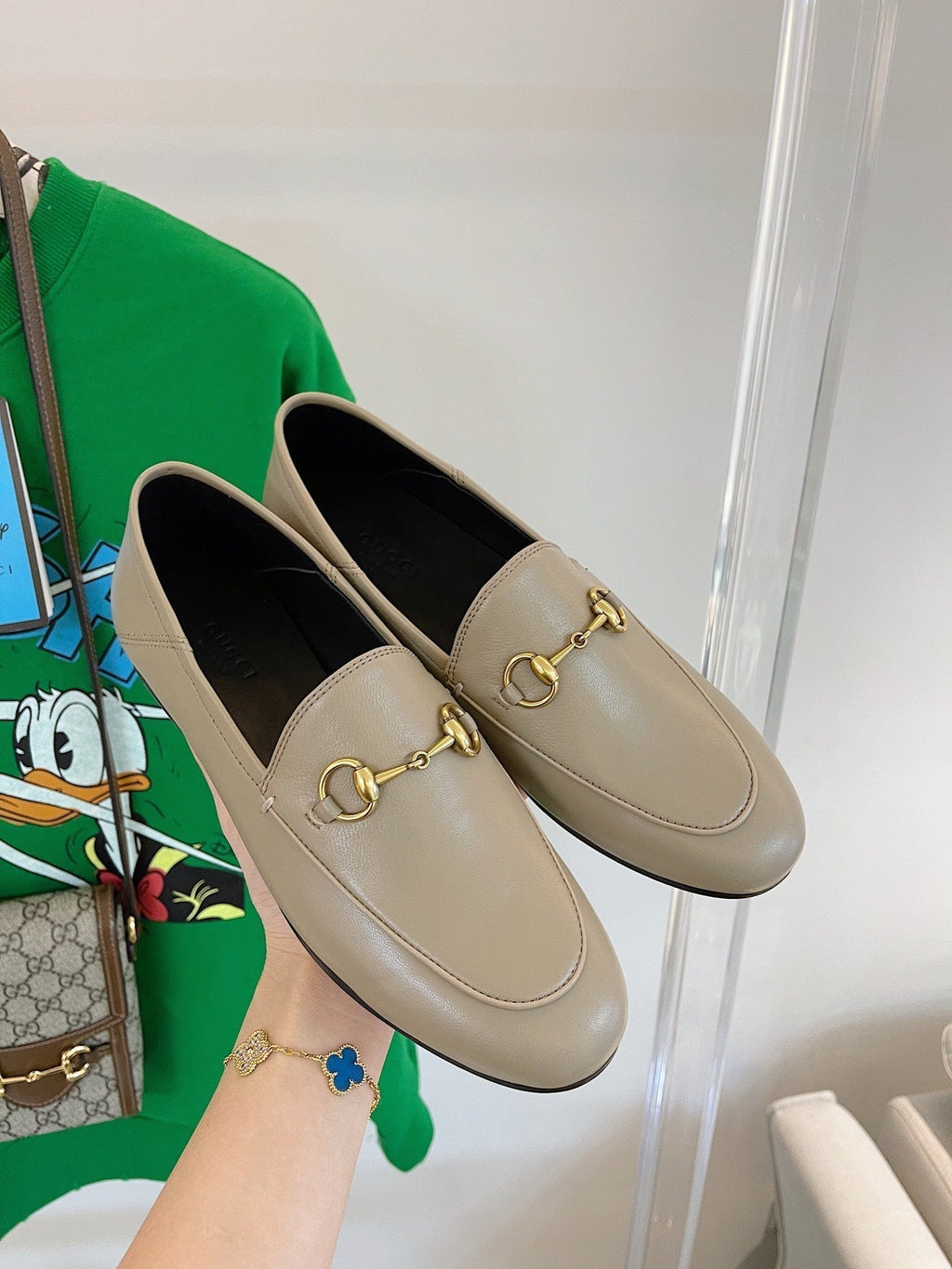 GUCCI LOAFERS MULES BEIGE