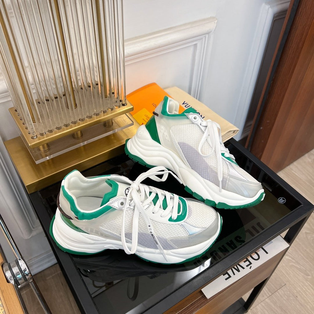 LOUIS VUITTON LV RUN 55 SNEAKER WHITE GREEN