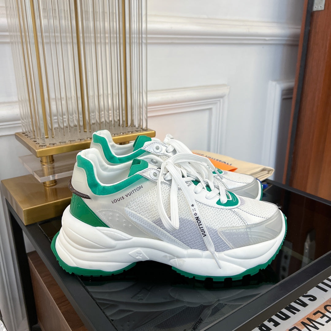 LOUIS VUITTON LV RUN 55 SNEAKER WHITE GREEN