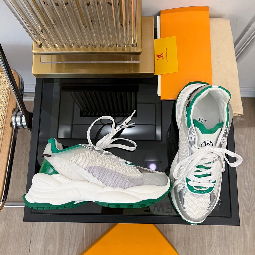 LOUIS VUITTON LV RUN 55 SNEAKER WHITE GREEN