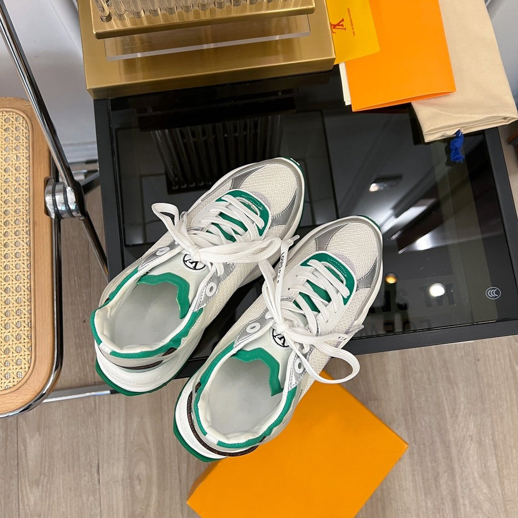 LOUIS VUITTON LV RUN 55 SNEAKER WHITE GREEN