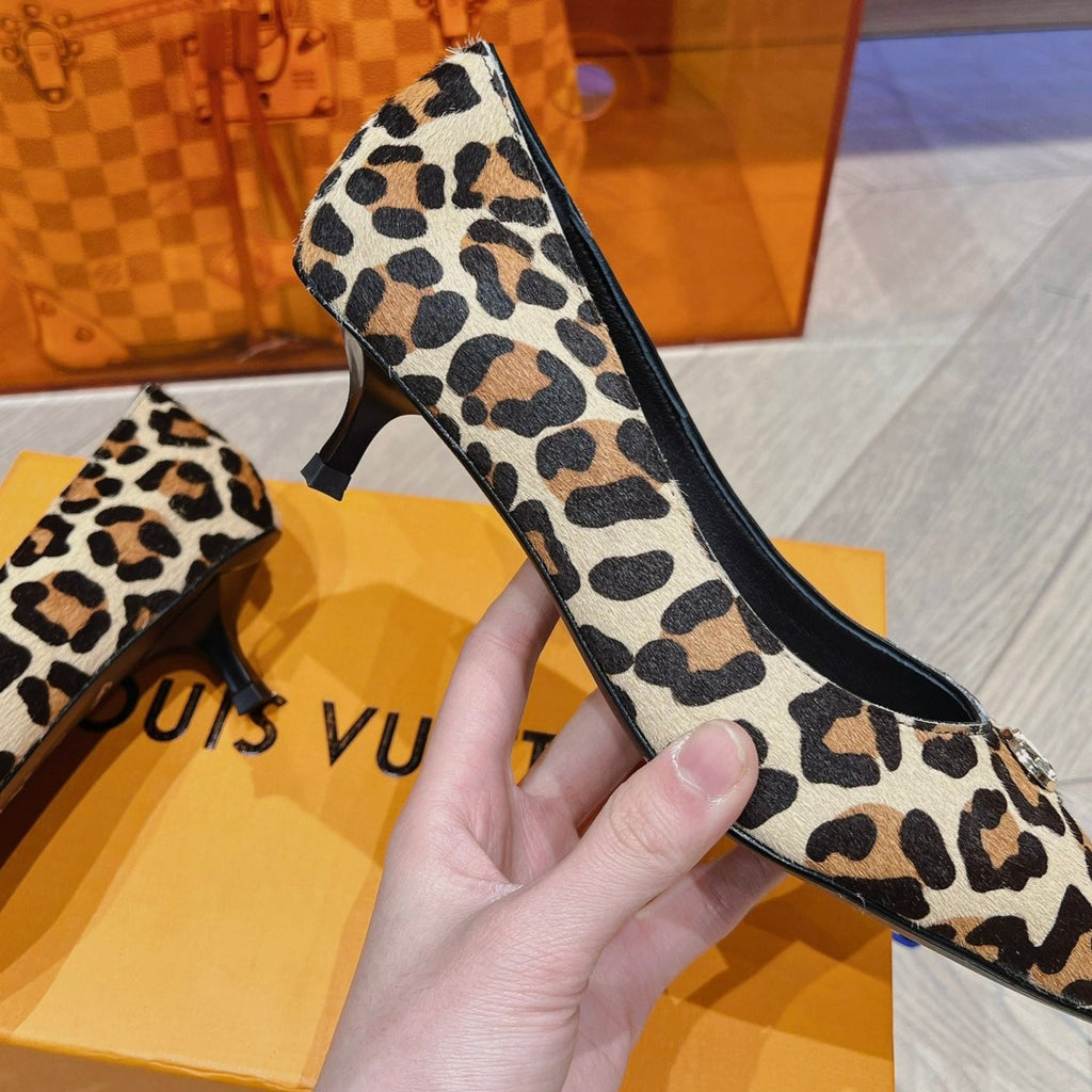 LOUIS VUITTON LV SINGLE LOW HEEL PUMP YELLOW LEOPARD