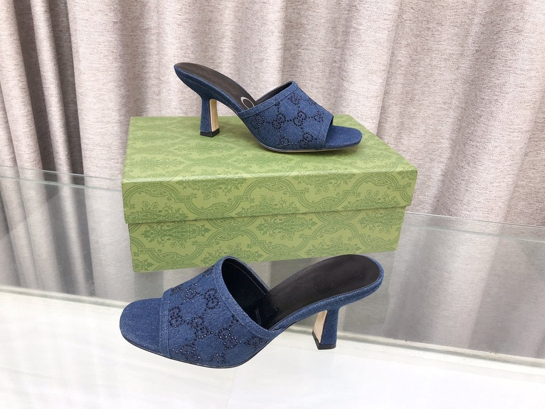 GUCCI HIGH-HEELED SANDALS WITH DOUBLE G EMBELLISHMENTS