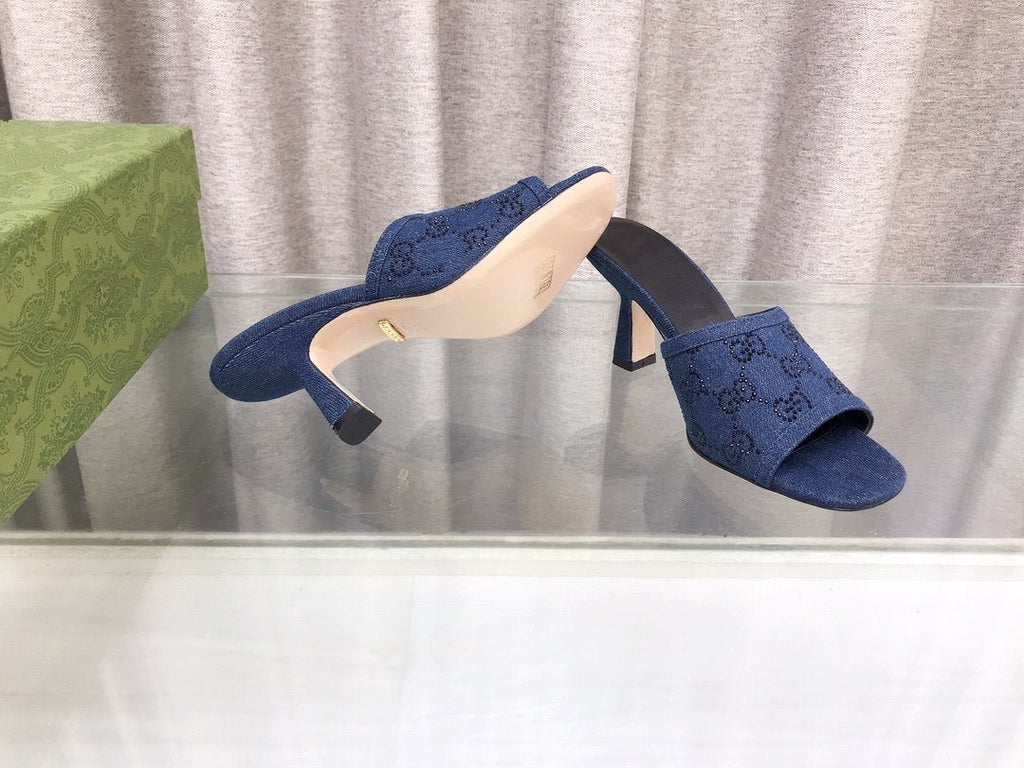 GUCCI HIGH-HEELED SANDALS WITH DOUBLE G EMBELLISHMENTS