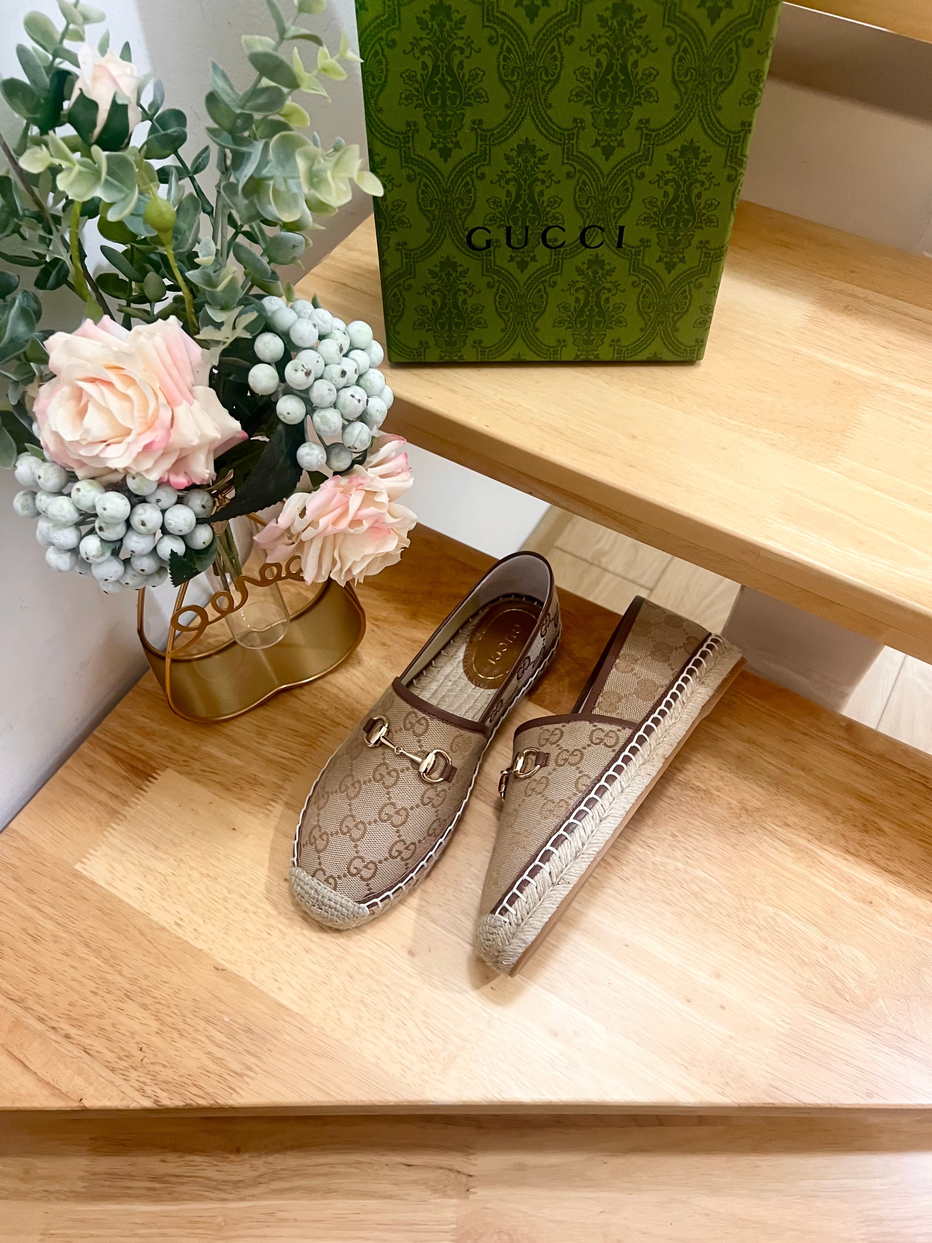 GUCCI WOMEN'S ESPADRILLE WITH HORSEBIT IN BEIGE CANVAS