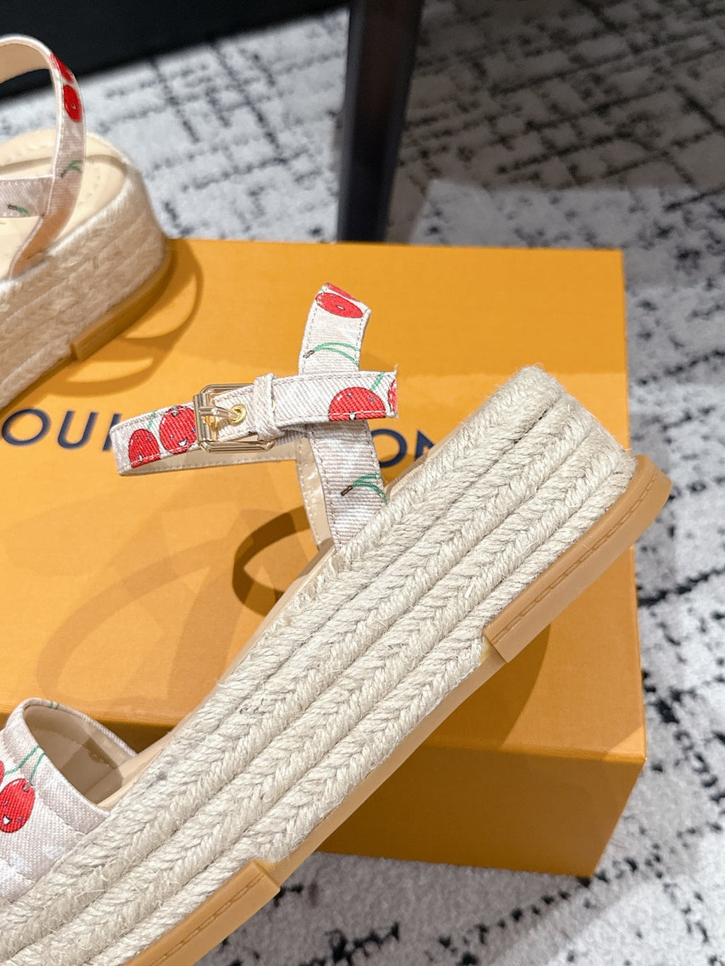 LOUIS VUITTON LV PLATFORM ESPADRILLE SANDALS 25S IN NUDE DENIM