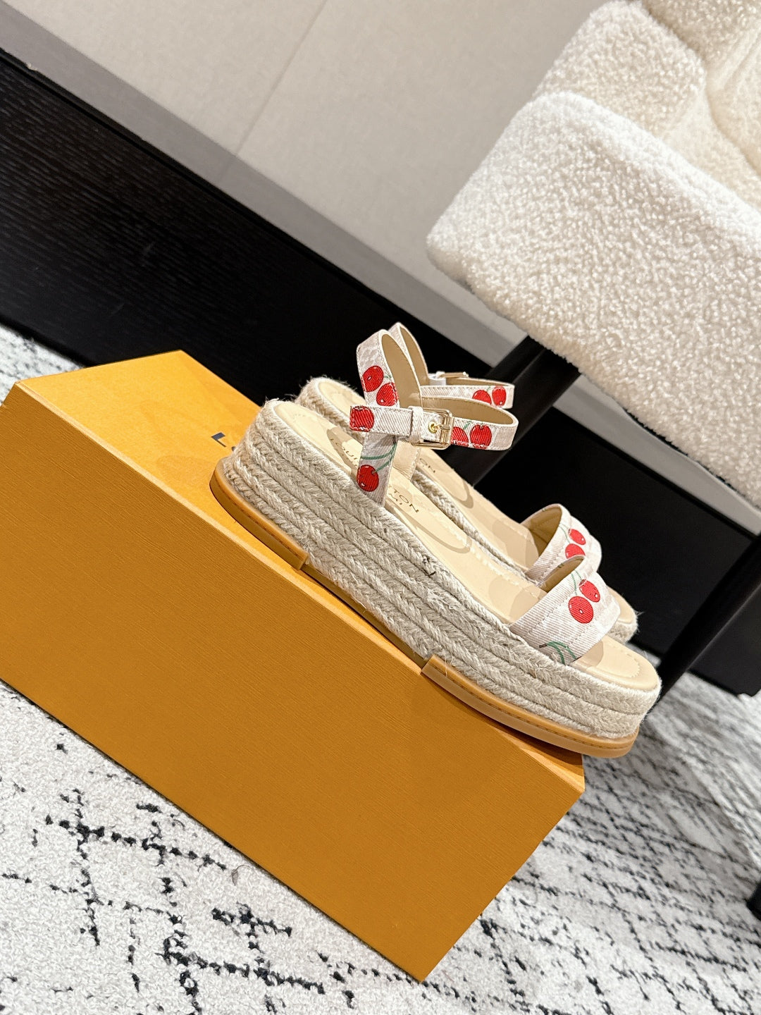 LOUIS VUITTON LV PLATFORM ESPADRILLE SANDALS 25S IN NUDE DENIM